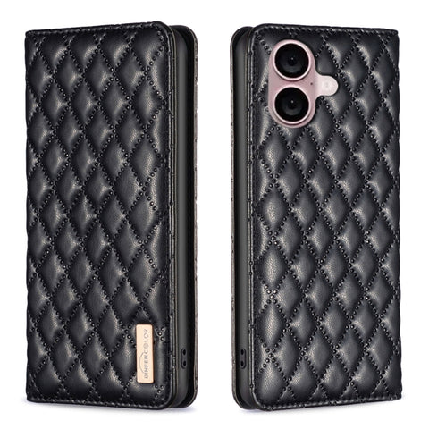 Diamond Lattice Magnetic Leather Flip Phone Case, For iPhone 18 Pro/17 Pro, For iPhone 18 Pro Max/17 Pro Max, For iPhone 17, For iPhone 17 Air, For iPhone 16 Pro Max, For iPhone 16 Pro, For iPhone 16 Plus, For iPhone 16