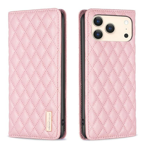 Diamond Lattice Magnetic Leather Flip Phone Case, For iPhone 18 Pro/17 Pro, For iPhone 18 Pro Max/17 Pro Max, For iPhone 17, For iPhone 17 Air, For iPhone 16 Pro Max, For iPhone 16 Pro, For iPhone 16 Plus, For iPhone 16