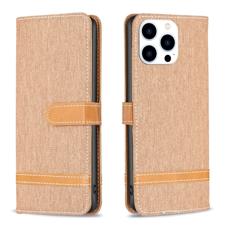 Color Block Denim Texture Leather Phone Case, For iPhone 15 Pro, For iPhone 15 Plus, For iPhone 15