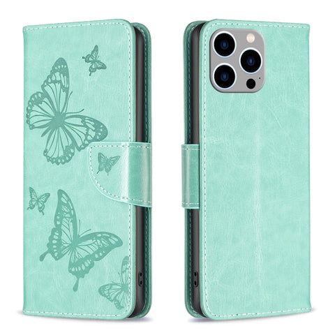 Embossing Two Butterflies Pattern Leather Phone Case, For iPhone 16 Pro Max, For iPhone 16 Pro, For iPhone 16 Plus, For iPhone 16, For iPhone 15 Pro Max, For iPhone 15 Pro, For iPhone 15 Plus, For iPhone 15