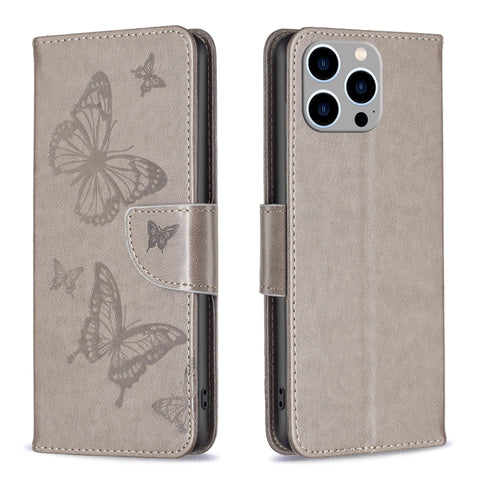 Embossing Two Butterflies Pattern Leather Phone Case, For iPhone 16 Pro Max, For iPhone 16 Pro, For iPhone 16 Plus, For iPhone 16, For iPhone 15 Pro Max, For iPhone 15 Pro, For iPhone 15 Plus, For iPhone 15