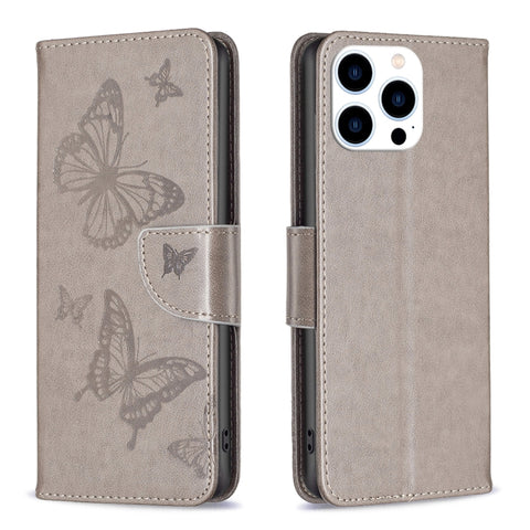 Embossing Two Butterflies Pattern Leather Phone Case, For iPhone 16 Pro Max, For iPhone 16 Pro, For iPhone 16 Plus, For iPhone 16, For iPhone 15 Pro Max, For iPhone 15 Pro, For iPhone 15 Plus, For iPhone 15