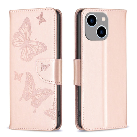 Embossing Two Butterflies Pattern Leather Phone Case, For iPhone 16 Pro Max, For iPhone 16 Pro, For iPhone 16 Plus, For iPhone 16, For iPhone 15 Pro Max, For iPhone 15 Pro, For iPhone 15 Plus, For iPhone 15