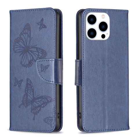Embossing Two Butterflies Pattern Leather Phone Case, For iPhone 16 Pro Max, For iPhone 16 Pro, For iPhone 16 Plus, For iPhone 16, For iPhone 15 Pro Max, For iPhone 15 Pro, For iPhone 15 Plus, For iPhone 15