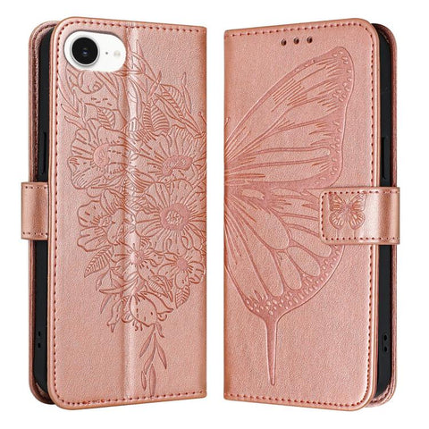 Embossed Butterfly Leather Phone Case, For iPhone 18 Pro / 17 Pro, For iPhone 18 Pro Max / 17 Pro Max, For iPhone 17e / 16e, For iPhone 17, For iPhone Air, For iPhone 16 Pro Max