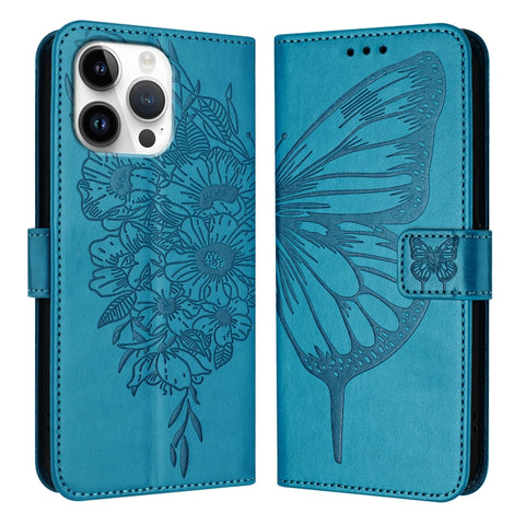 Embossed Butterfly Leather Phone Case, For iPhone 18 Pro / 17 Pro, For iPhone 18 Pro Max / 17 Pro Max, For iPhone 17e / 16e, For iPhone 17, For iPhone Air, For iPhone 16 Pro Max