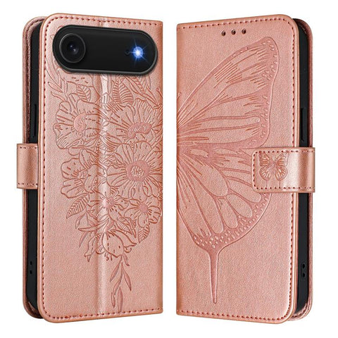 Embossed Butterfly Leather Phone Case, For iPhone 18 Pro / 17 Pro, For iPhone 18 Pro Max / 17 Pro Max, For iPhone 17e / 16e, For iPhone 17, For iPhone Air, For iPhone 16 Pro Max