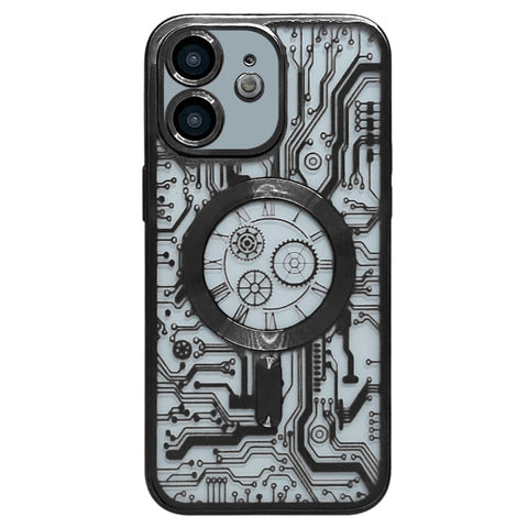 Electroplated Circuit Board Pattern MagSafe Phone Case, For iPhone 13, For iPhone 12, For iPhone 12 Pro Max, For iPhone 12 Pro, For iPhone 11 Pro Max, For iPhone 11