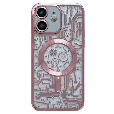 Electroplated Circuit Board Pattern MagSafe Phone Case, For iPhone 13, For iPhone 12, For iPhone 12 Pro Max, For iPhone 12 Pro, For iPhone 11 Pro Max, For iPhone 11