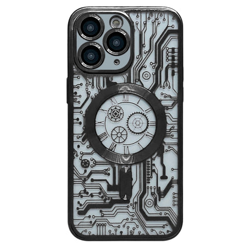 Electroplated Circuit Board Pattern MagSafe Phone Case, For iPhone 13, For iPhone 12, For iPhone 12 Pro Max, For iPhone 12 Pro, For iPhone 11 Pro Max, For iPhone 11