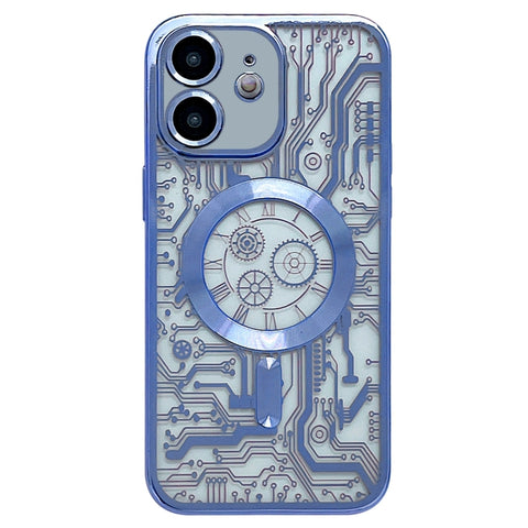 Electroplated Circuit Board Pattern MagSafe Phone Case, For iPhone 13, For iPhone 12, For iPhone 12 Pro Max, For iPhone 12 Pro, For iPhone 11 Pro Max, For iPhone 11