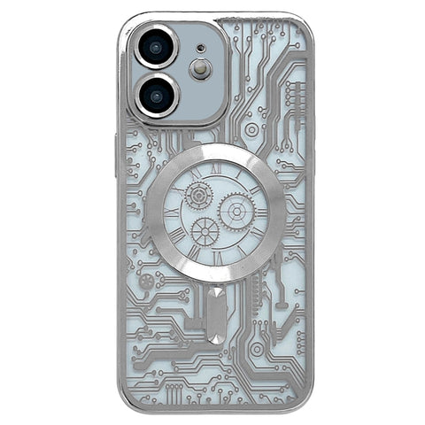 Electroplated Circuit Board Pattern MagSafe Phone Case, For iPhone 13, For iPhone 12, For iPhone 12 Pro Max, For iPhone 12 Pro, For iPhone 11 Pro Max, For iPhone 11