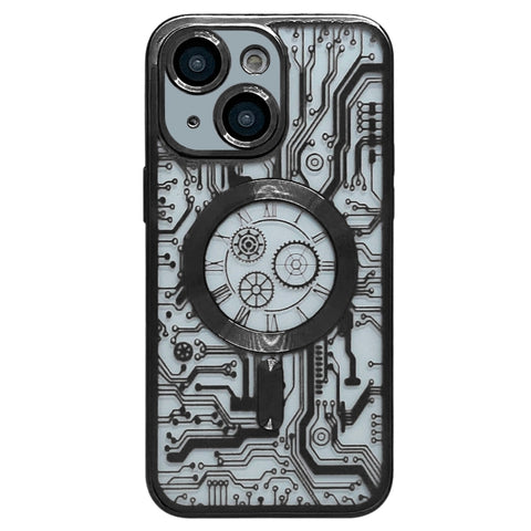 Electroplated Circuit Board Pattern MagSafe Phone Case, For iPhone 13, For iPhone 12, For iPhone 12 Pro Max, For iPhone 12 Pro, For iPhone 11 Pro Max, For iPhone 11