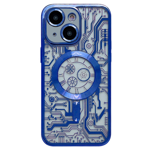 Electroplated Circuit Board Pattern MagSafe Phone Case, For iPhone 14 Plus, For iPhone 14, For iPhone 14 Pro, For iPhone 14 Pro Max, For iPhone 13 Pro Max, For iPhone 13 Pro