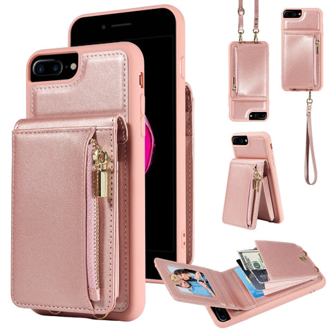 Crossbody Lanyard Zipper Wallet Leather Phone Case, For iPhone XS Max, For iPhone 7 Plus / 8 Plus