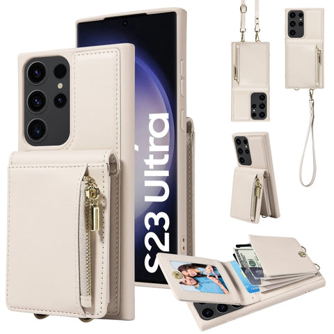 Crossbody Lanyard Zipper Wallet Leather Phone Case, For Samsung Galaxy S24 Ultra 5G, For Samsung Galaxy S23 FE 5G, For Samsung Galaxy S23 Ultra 5G, For Samsung Galaxy S23+ 5G, For Samsung Galaxy A13 4G / 5G, For Samsung Galaxy S22 Ultra 5G             ...