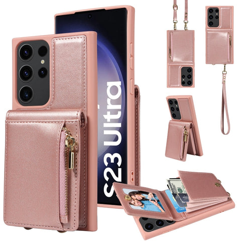 Crossbody Lanyard Zipper Wallet Leather Phone Case, For Samsung Galaxy S24 Ultra 5G, For Samsung Galaxy S23 FE 5G, For Samsung Galaxy S23 Ultra 5G, For Samsung Galaxy S23+ 5G, For Samsung Galaxy A13 4G / 5G, For Samsung Galaxy S22 Ultra 5G             ...
