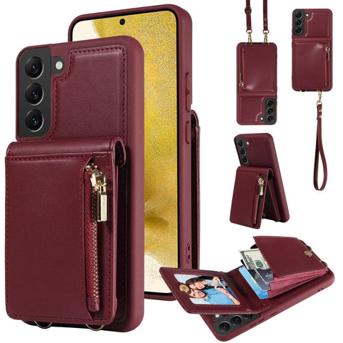 Crossbody Lanyard Zipper Wallet Leather Phone Case, For Samsung Galaxy S24 Ultra 5G, For Samsung Galaxy S23 FE 5G, For Samsung Galaxy S23 Ultra 5G, For Samsung Galaxy S23+ 5G, For Samsung Galaxy A13 4G / 5G, For Samsung Galaxy S22 Ultra 5G             ...