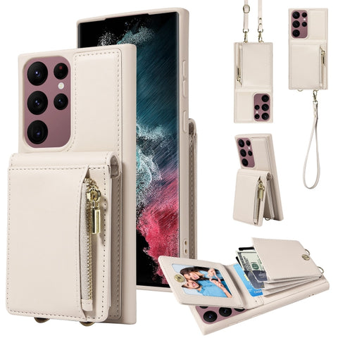 Crossbody Lanyard Zipper Wallet Leather Phone Case, For Samsung Galaxy S24 Ultra 5G, For Samsung Galaxy S23 FE 5G, For Samsung Galaxy S23 Ultra 5G, For Samsung Galaxy S23+ 5G, For Samsung Galaxy A13 4G / 5G, For Samsung Galaxy S22 Ultra 5G             ...