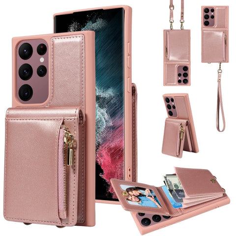 Crossbody Lanyard Zipper Wallet Leather Phone Case, For Samsung Galaxy S24 Ultra 5G, For Samsung Galaxy S23 FE 5G, For Samsung Galaxy S23 Ultra 5G, For Samsung Galaxy S23+ 5G, For Samsung Galaxy A13 4G / 5G, For Samsung Galaxy S22 Ultra 5G             ...
