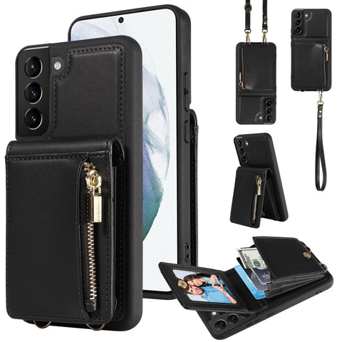 Crossbody Lanyard Zipper Wallet Leather Phone Case, For Samsung Galaxy S24 Ultra 5G, For Samsung Galaxy S23 FE 5G, For Samsung Galaxy S23 Ultra 5G, For Samsung Galaxy S23+ 5G, For Samsung Galaxy A13 4G / 5G, For Samsung Galaxy S22 Ultra 5G             ...