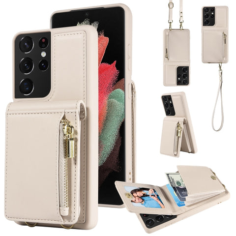 Crossbody Lanyard Zipper Wallet Leather Phone Case, For Samsung Galaxy S24 Ultra 5G, For Samsung Galaxy S23 FE 5G, For Samsung Galaxy S23 Ultra 5G, For Samsung Galaxy S23+ 5G, For Samsung Galaxy A13 4G / 5G, For Samsung Galaxy S22 Ultra 5G             ...