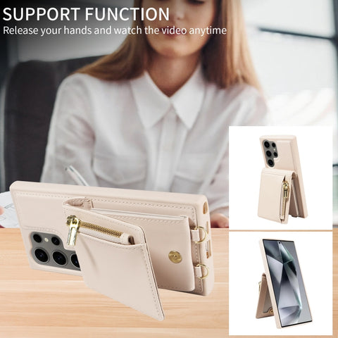 Crossbody Lanyard Zipper Wallet Leather Phone Case, For Samsung Galaxy S24 Ultra 5G, For Samsung Galaxy S23 FE 5G, For Samsung Galaxy S23 Ultra 5G, For Samsung Galaxy S23+ 5G, For Samsung Galaxy A13 4G / 5G, For Samsung Galaxy S22 Ultra 5G             ...