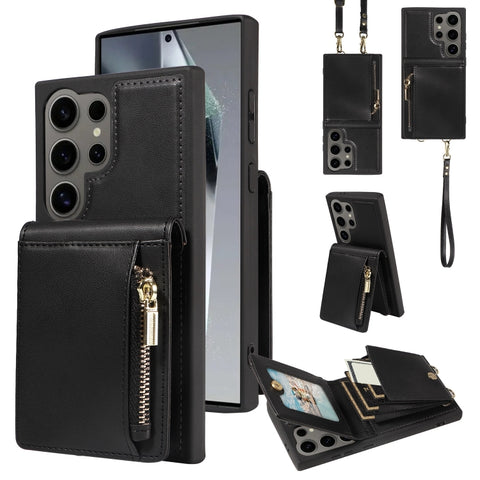 Crossbody Lanyard Zipper Wallet Leather Phone Case, For Samsung Galaxy S24 Ultra 5G, For Samsung Galaxy S23 FE 5G, For Samsung Galaxy S23 Ultra 5G, For Samsung Galaxy S23+ 5G, For Samsung Galaxy A13 4G / 5G, For Samsung Galaxy S22 Ultra 5G             ...
