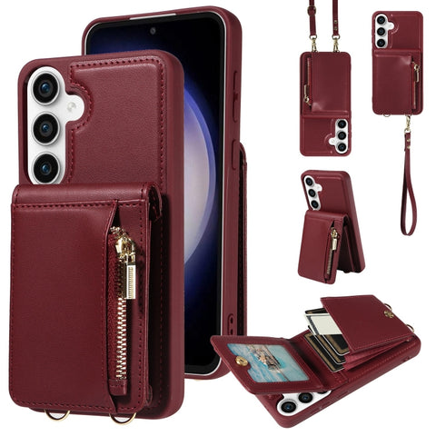 Crossbody Lanyard Zipper Wallet Leather Phone Case, For Samsung Galaxy S24 Ultra 5G, For Samsung Galaxy S23 FE 5G, For Samsung Galaxy S23 Ultra 5G, For Samsung Galaxy S23+ 5G, For Samsung Galaxy A13 4G / 5G, For Samsung Galaxy S22 Ultra 5G             ...