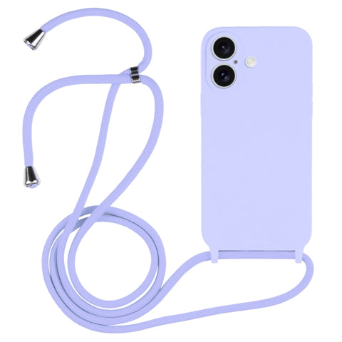 Crossbody Lanyard Liquid Silicone Case, For iPhone 16 Pro Max, For iPhone 16 Pro, For iPhone 16 Plus