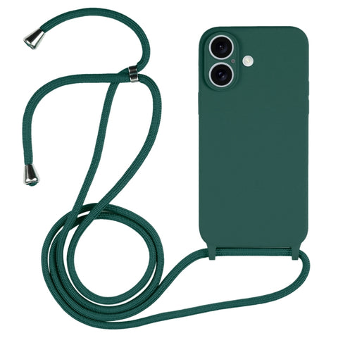 Crossbody Lanyard Liquid Silicone Case, For iPhone 16 Pro Max, For iPhone 16 Pro, For iPhone 16 Plus