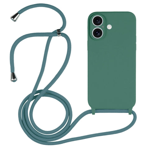 Crossbody Lanyard Liquid Silicone Case, For iPhone 16 Pro Max, For iPhone 16 Pro, For iPhone 16 Plus