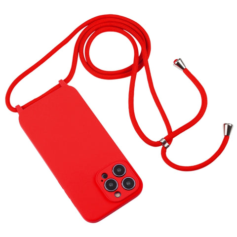 Crossbody Lanyard Liquid Silicone Case, For iPhone 16 Pro Max, For iPhone 16 Pro, For iPhone 16 Plus