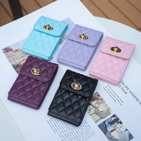 BFK07 Metal Buckle Vertical Card Bag Mobile Phone Back Sticker
