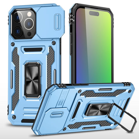 Armor PC + TPU Camera Shield Phone Case, For iPhone 16 Pro, For iPhone 16 Plus, For iPhone 16, For iPhone 15 Pro Max, For iPhone 15 Pro, For iPhone 15 Plus