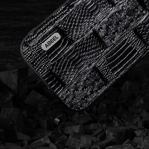 ABEEL Genuine Leather Mahjong Pattern Black Edge Phone Case, For iPhone 15 Pro Max, For iPhone 15 Pro, For iPhone 15 Plus, For iPhone 15