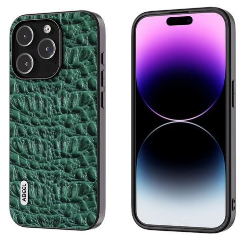 ABEEL Genuine Leather Canopy Black Edge Phone Case, For iPhone 15 Pro Max, For iPhone 15 Pro, For iPhone 15 Plus, For iPhone 15