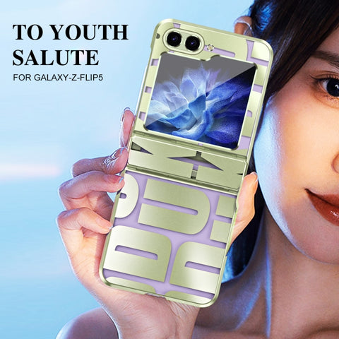 Electroplating Folding Phone Case with Hinge, For Samsung Galaxy Z Flip5 5G