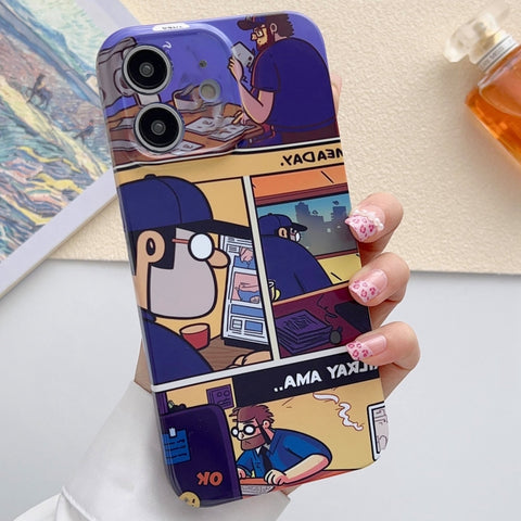 Painted Pattern Precise Hole PC Phone Case, For iPhone 11
