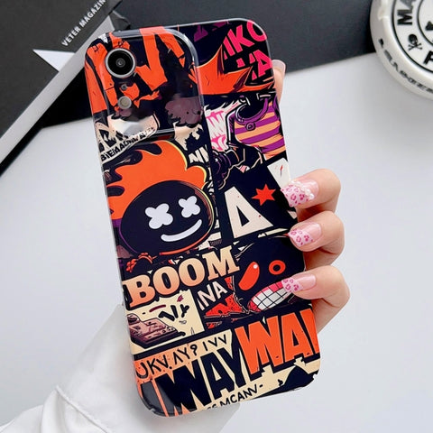 Painted Pattern Precise Hole PC Phone Case, For iPhone XR
