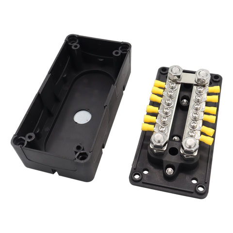 150A 12-48V RV Yacht Modified Double Row 12-way M6 Terminal Busbar with 12pcs Terminals, CP-3158, CP-3159