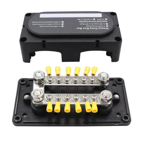 150A 12-48V RV Yacht Modified Double Row 12-way M6 Terminal Busbar with 12pcs Terminals, CP-3158, CP-3159