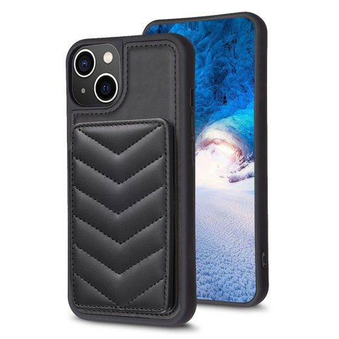 BF26 Wave Pattern Card Bag Holder Phone Case, For iPhone 15 Pro Max, For iPhone 14 Plus, For iPhone 14 / 13, For iPhone 15 Pro, For iPhone 15 Plus, For iPhone 14 Pro