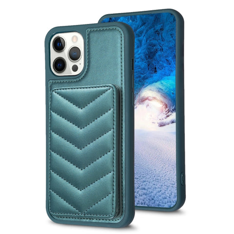 BF26 Wave Pattern Card Bag Holder Phone Case, For iPhone 12 Pro Max, For iPhone 11 Pro Max, For iPhone 11, For iPhone 11 Pro, For iPhone X / XS, For iPhone XR
