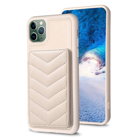BF26 Wave Pattern Card Bag Holder Phone Case, For iPhone 12 Pro Max, For iPhone 11 Pro Max, For iPhone 11, For iPhone 11 Pro, For iPhone X / XS, For iPhone XR