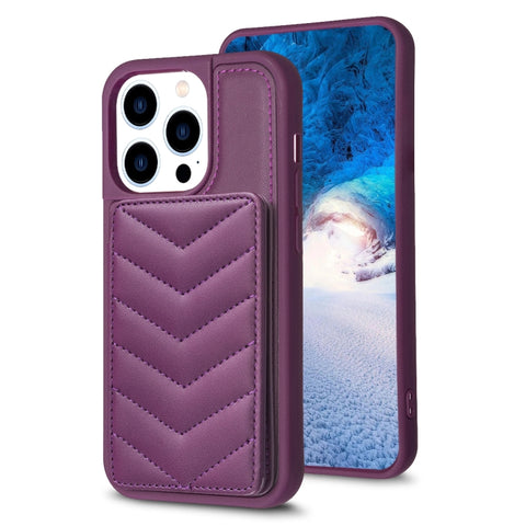 BF26 Wave Pattern Card Bag Holder Phone Case, For iPhone 15 Pro Max, For iPhone 14 Plus, For iPhone 14 / 13, For iPhone 15 Pro, For iPhone 15 Plus, For iPhone 14 Pro