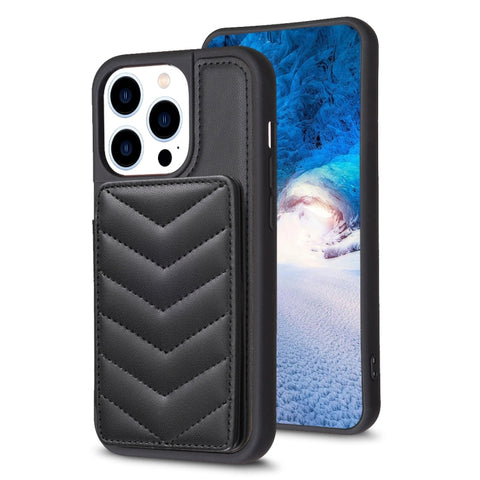 BF26 Wave Pattern Card Bag Holder Phone Case, For iPhone 15 Pro Max, For iPhone 14 Plus, For iPhone 14 / 13, For iPhone 15 Pro, For iPhone 15 Plus, For iPhone 14 Pro