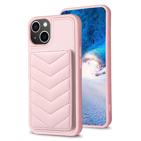 BF26 Wave Pattern Card Bag Holder Phone Case, For iPhone 15, For iPhone 14 Pro Max, For iPhone SE 2022 / 2020 / 8 / 7, For iPhone 13 Pro Max, For iPhone 13 Pro, For iPhone 12 / 12 Pro