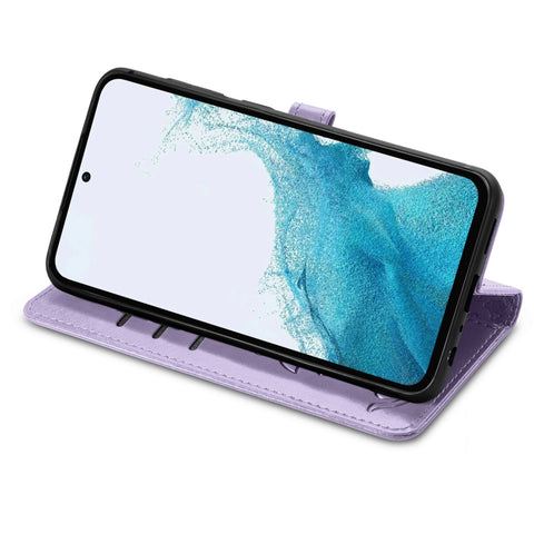 Cat and Dog Embossed Leather Phone Case, For Samsung Galaxy A54 5G