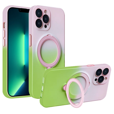 Gradient TPU MagSafe Holder Phone Case, For iPhone 14 Plus, For iPhone 14, For iPhone 14 Pro, For iPhone 14 Pro Max, For iPhone 13 Pro Max, For iPhone 13 Pro, For iPhone 13, For iPhone 12
